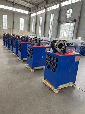 2 اینچ مدل بالا رنگ آبی 10 Dies هیدرولیک لوله Crimping ماشین با 600T Crimping نیروی