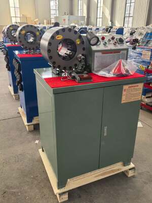 قیمت خوب 2 اینچ 600 تن فشار خرطومی شیلنگ لاستیکی دستگاه ولتاژ رنگ سبز مدل بالاتر 220v/380v با برد 6-51mm و 10 قالب قابل تعویض آنلاین