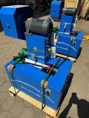 قیمت خوب 105 کیلوگرم 6-51 میلی متر آبی Skiving 4 لایه ماشین برش لوله لاستیک الکتریکی با کنترل دکمه پیشرفته و کاربر دوستانه آنلاین