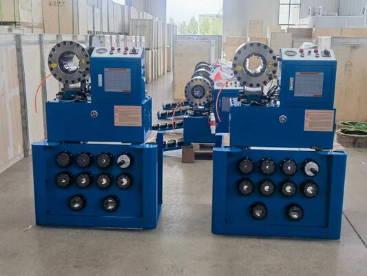 قیمت خوب دستگاه پرس شلنگ هیدرولیک با محدوده پرس 6-51 میلی‌متر با ابزار قالب تعویض سریع و 10 قالب قابل تعویض آنلاین