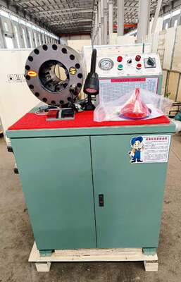 دستگاه چین دار شیلنگ لاستیکی 2 اینچ 600T مدل بالاتر رنگ سبز 220v/240v/380v/415v ولتاژ با محدوده چین خوردگی 6-51 میلی متر و 10 قالب قابل تعویض