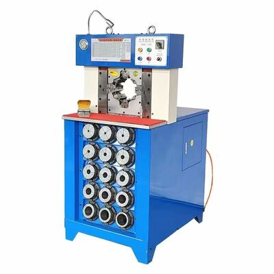 دستگاه پیچش شلنگ هیدرولیک کنترل PLC مدل 3 اینچی با ضخامت فوق العاده با محدوده چین دار 6-76 میلی متر مشکی رنگ نیروی فشار بیشتر و حداکثر باز شدن 165 میلی متر