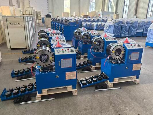 قیمت خوب خرطومی شلنگ هیدرولیک برقی 2 اینچی DX68 مدل آبی رنگ بدون تغییر سریع ابزارهای قالب بندی محدوده چین خوردگی از 6 میلی متر تا 51 میلی متر ولتاژ مختلف 10 دقت قالب و بازده 200 عدد در ساعت online