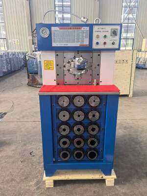 قیمت خوب 3 Inch Super Thinness Model Hydraulic Hose Crimping Machine مشکی و آبی رنگ با محدوده 6-66mm 165mm حداکثر باز و 15 Dies ولتاژ 220v/380v online